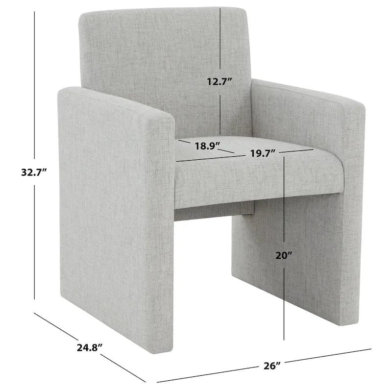 Linen Armchair - 26 inches wide x 25 inches deep x 33 inches high - 26W x 25D x 33H
