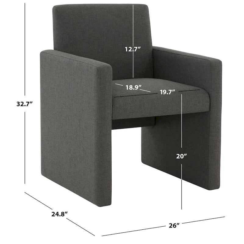 Linen Armchair - 26 inches wide x 25 inches deep x 33 inches high - 26W x 25D x 33H