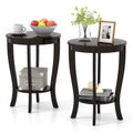 2 PCS 2-Tier End Table 18 Round Compact Sofa Side Nightstand - See Details