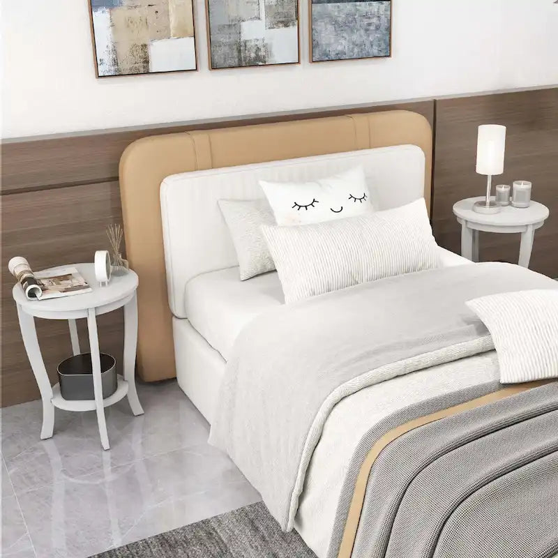2 PCS 2-Tier End Table 18 Round Compact Sofa Side Nightstand - See Details