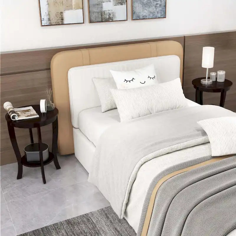 2 PCS 2-Tier End Table 18 Round Compact Sofa Side Nightstand - See Details