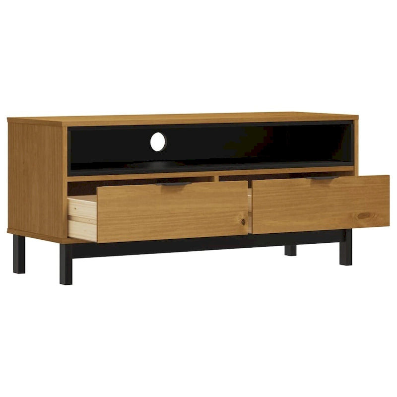 TV stand, 43.3 x 15.7 x 19.7 cm, solid pine wood.
