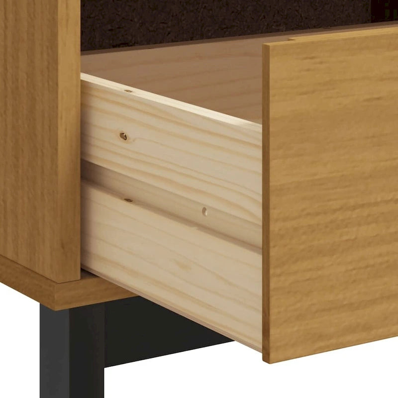 TV stand, 43.3 x 15.7 x 19.7 cm, solid pine wood.