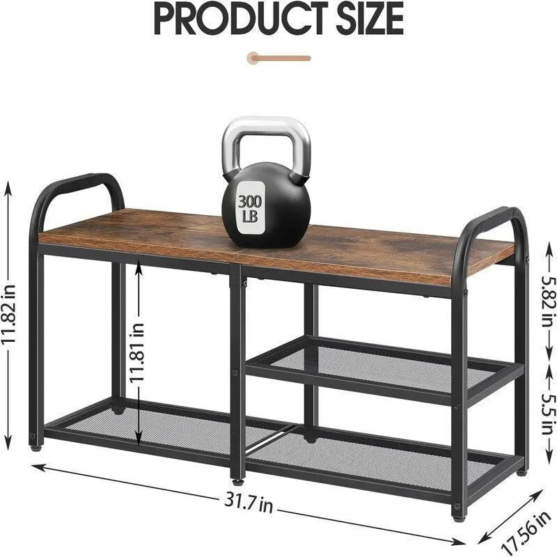 3 Tier Shoe Rack for Entryway - 11.82D x 31.7W x 17.56H