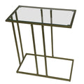 Transparent glass side table - antique gold
