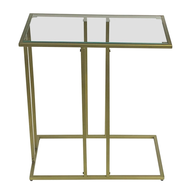 Transparent glass side table - antique gold