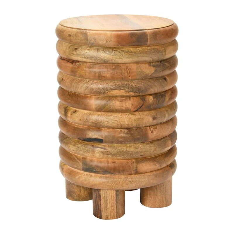 Vintage solid wood side table or stool