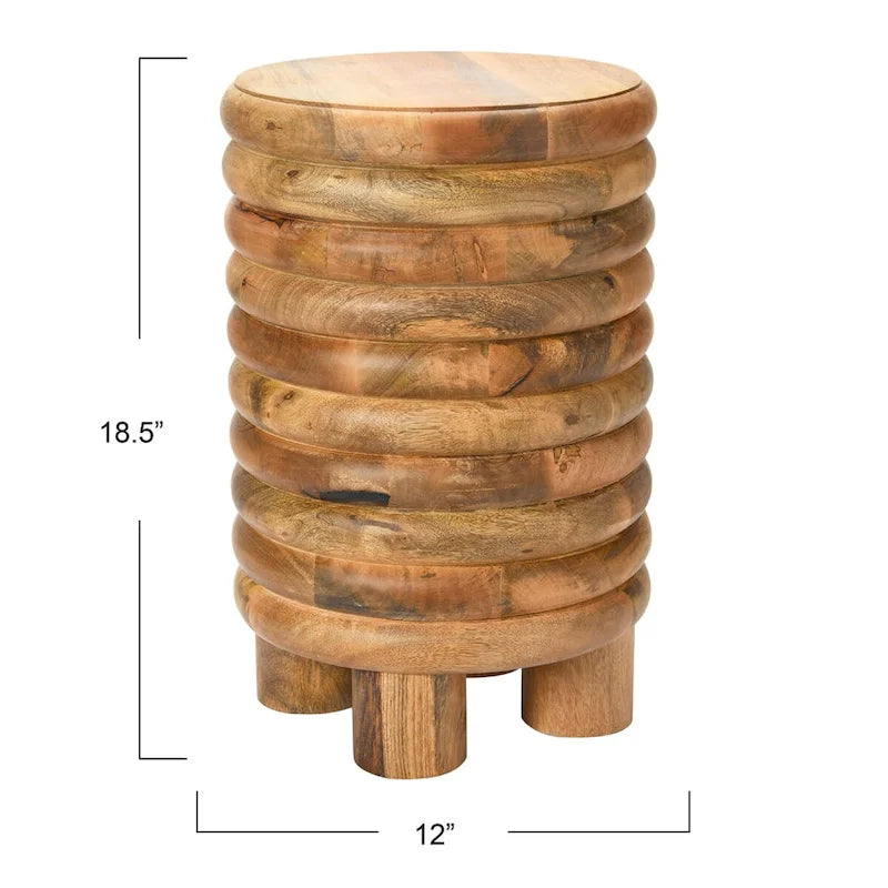 Vintage solid wood side table or stool