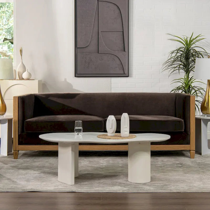 Oak rattan sofa