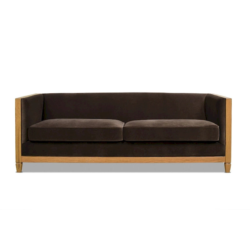 Oak rattan sofa