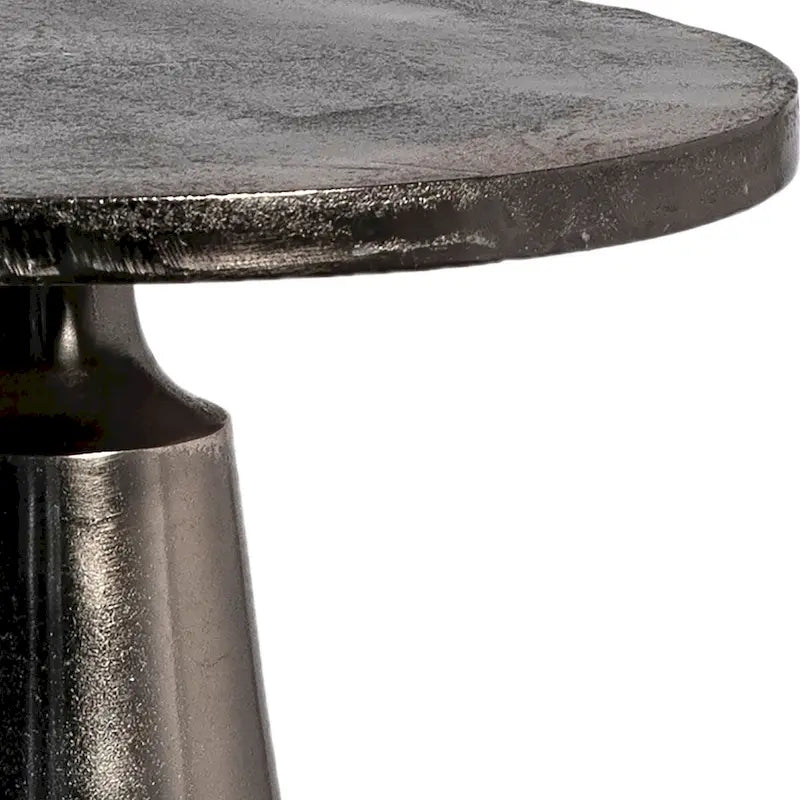 Round aluminum black nickel base side table