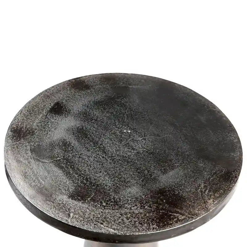 Round aluminum black nickel base side table