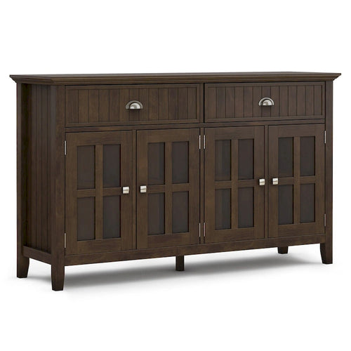 60-Inch Wide Rectangular Transitional Large Sideboard Buffet, Brunette Brown