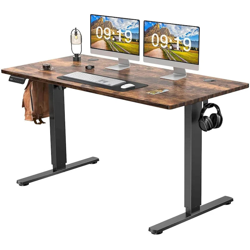 Electric Height Adjustable Standing Desk,Sit to Stand Ergonomic Computer Desk,Black,55 x 24